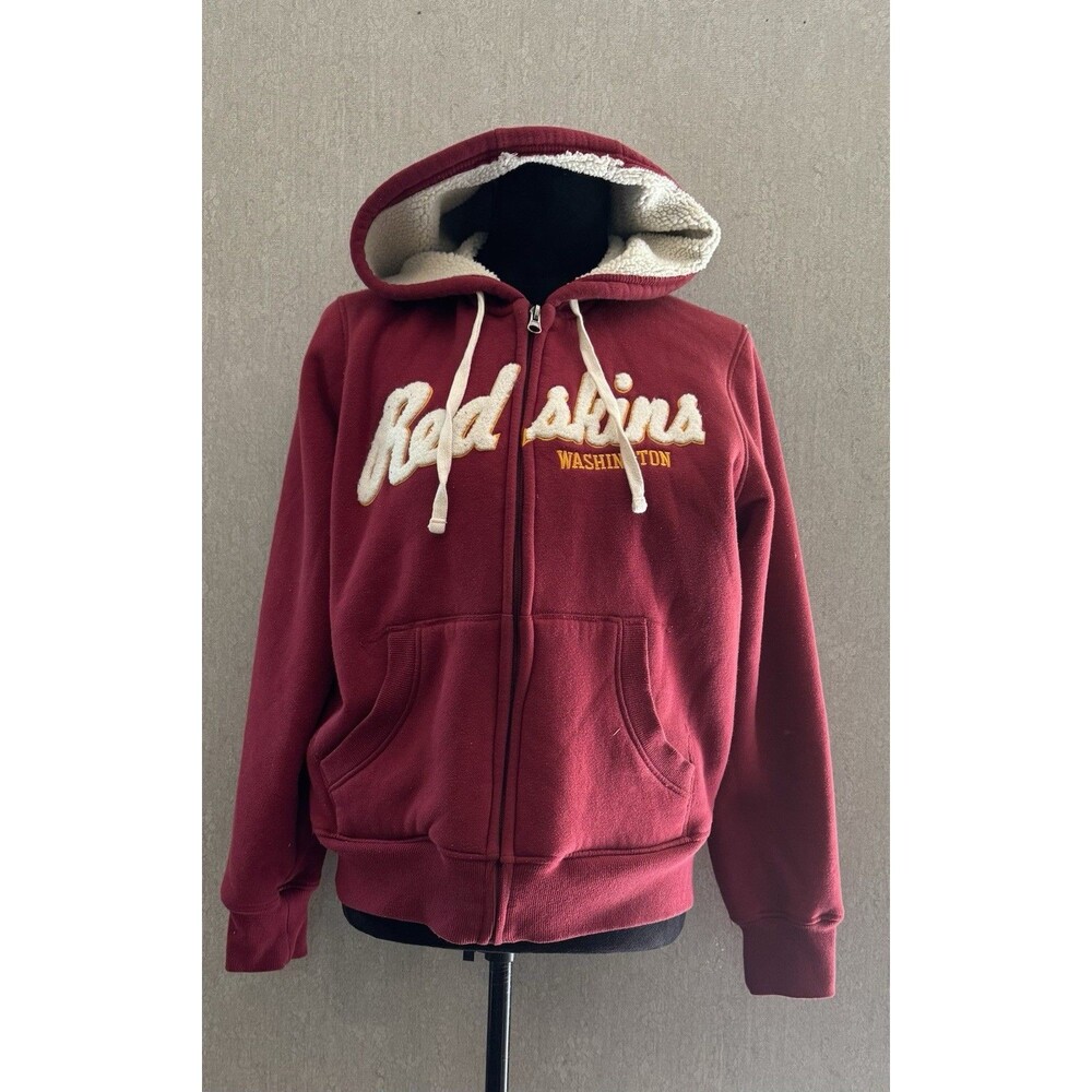 nfl team apparel Women L Zip Up Hoodie Washington Redskins Fleece Lined